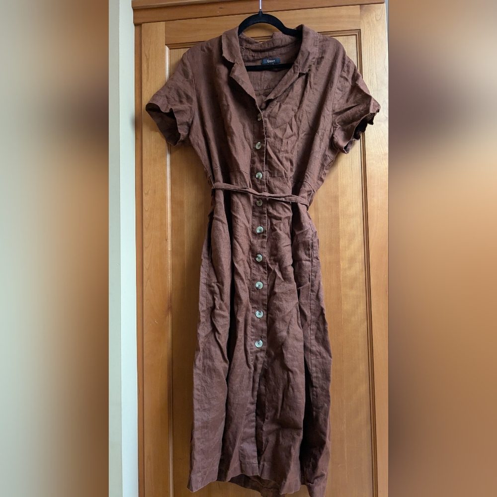 Brown Button-Up Dress
